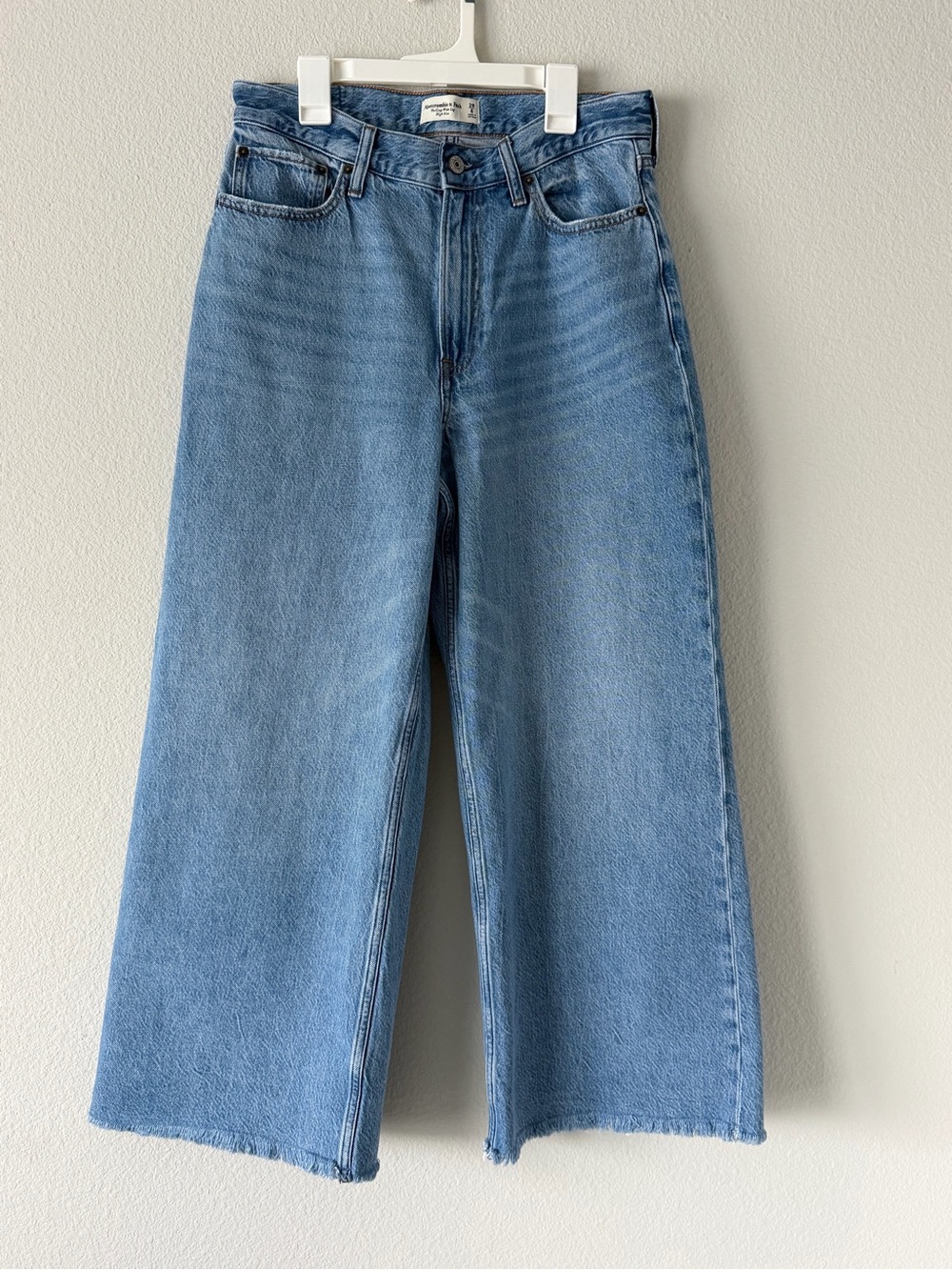 Abercrombie & Fitch Curl Love High Rise Cropped Wide Leg Jeans 28/6 Relax Y2K